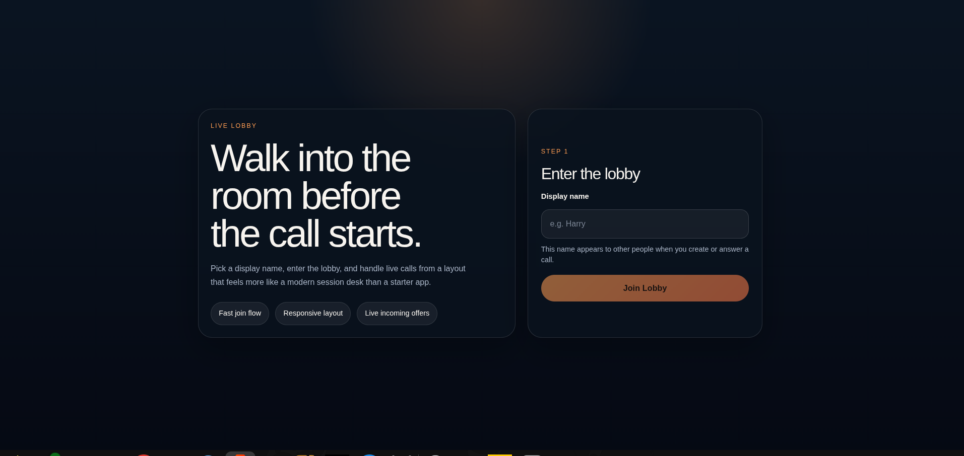 WebRTC peer-to-peer video chat application